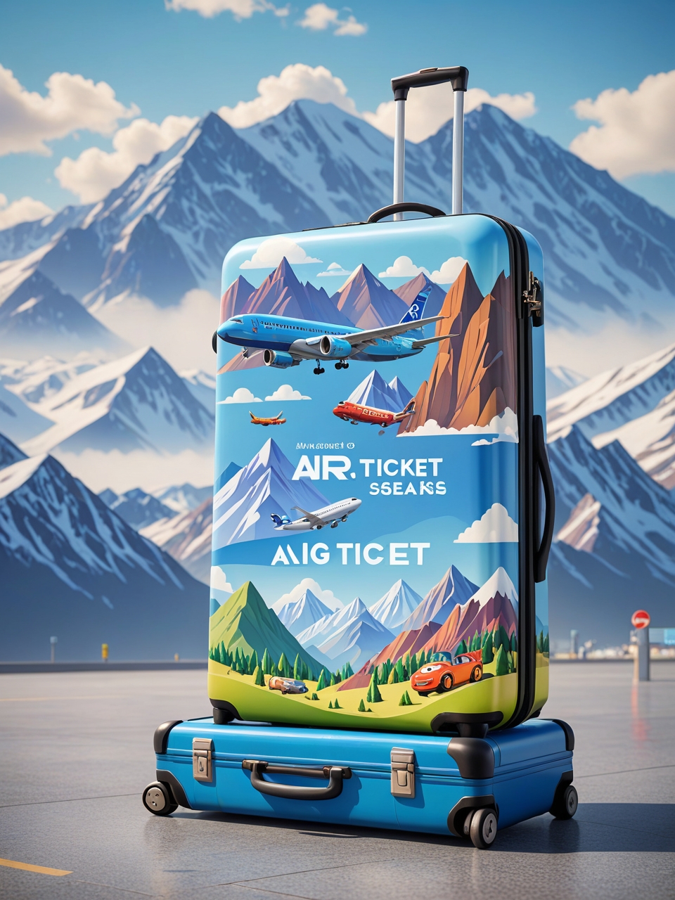 Creative advertising concepts for tourism: suitcase and backpack