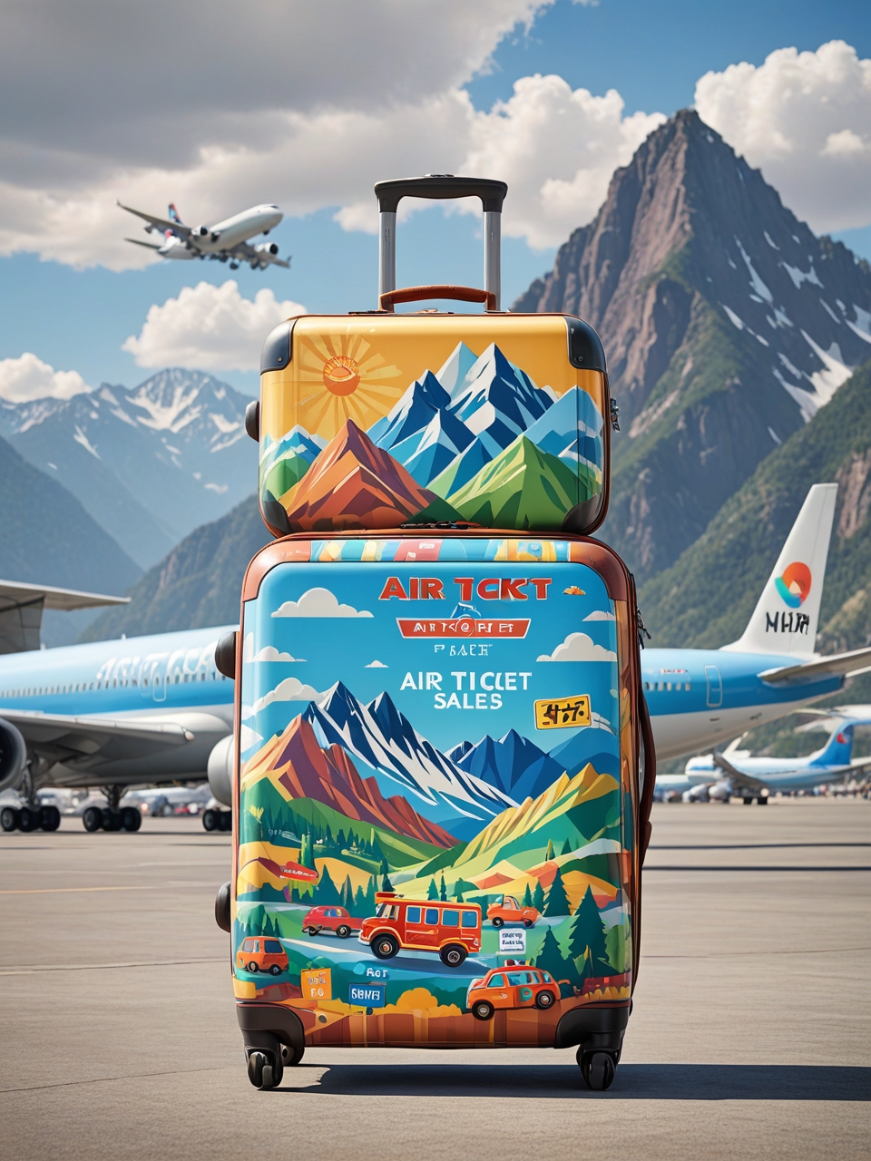 Creative advertising concepts for tourism: suitcase and backpack