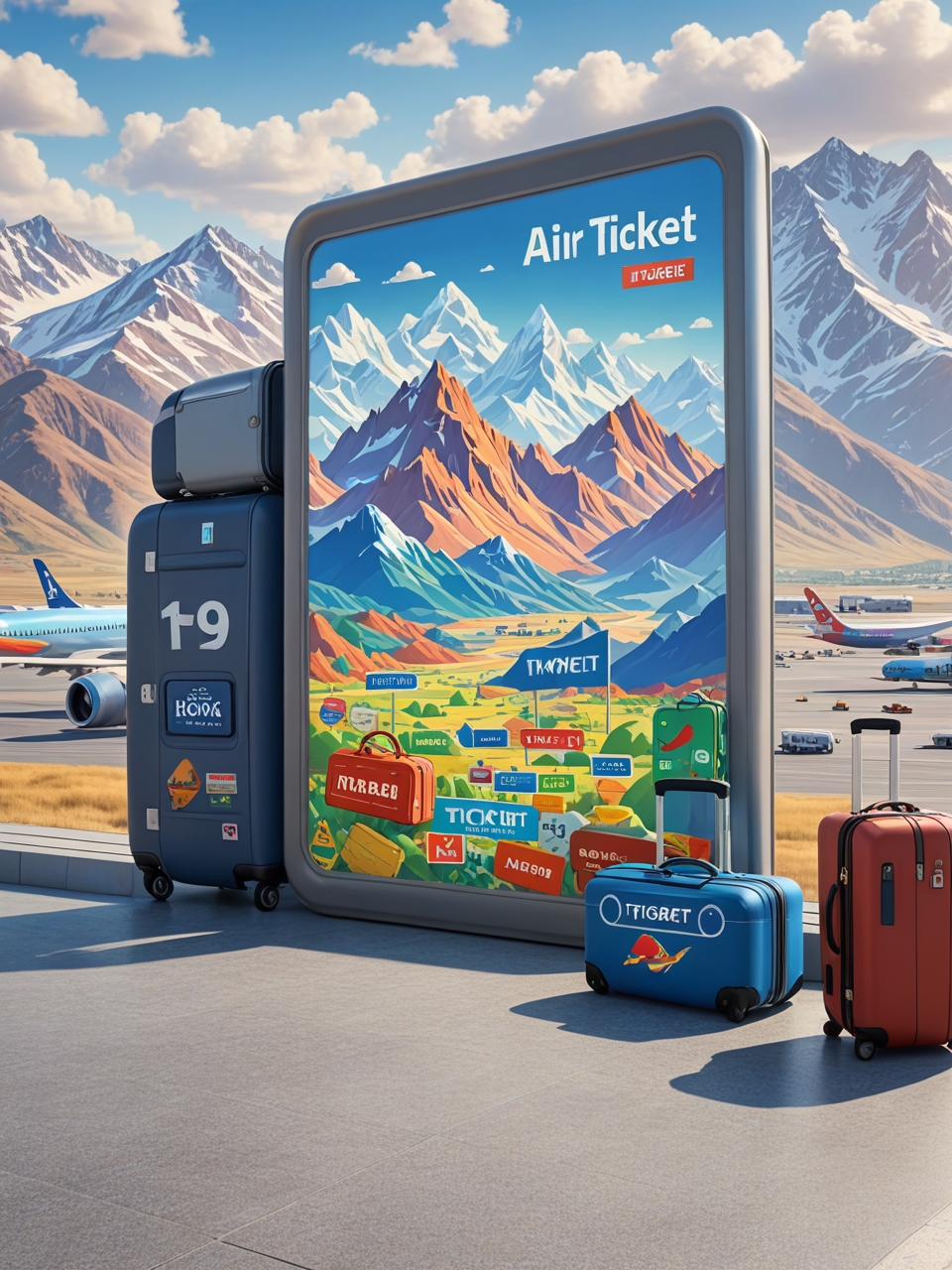 Creative advertising concepts for tourism: suitcase and backpack