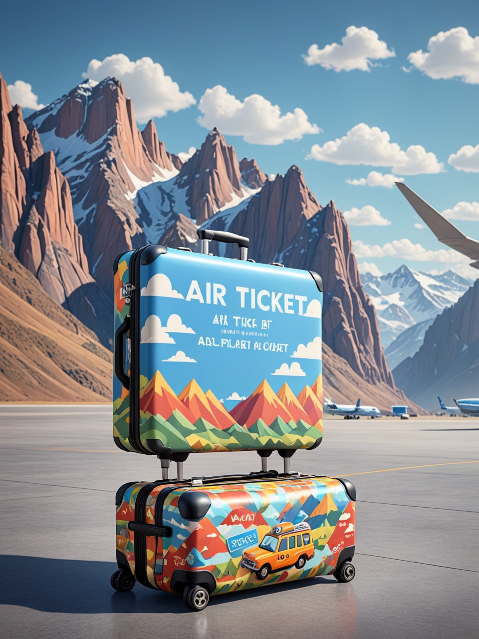 Creative advertising concepts for tourism: suitcase and backpack